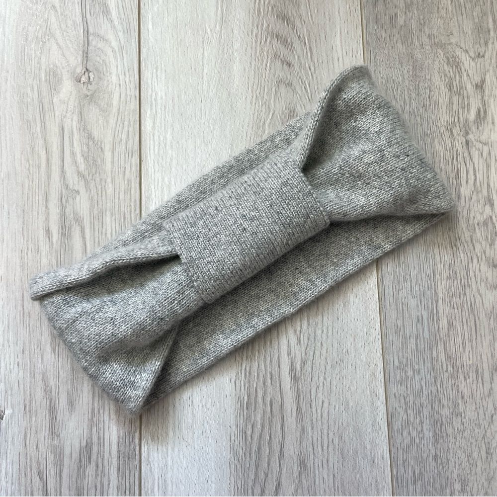 Portolano Knit Headband cashmere wool silk womens Gray (one size) luxury twee